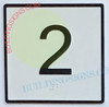 ELEVATOR FLOOR NUMBER 2 SIGN- ELEVATOR JAMB PLATE 1 SIGN -THE IRON LINE