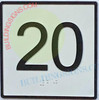 Elevator Floor Number 20 - Elevator JAMB Plate Floor 20  -The Iron LINE