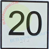 Elevator Floor Number 20  Safety Sign- Elevator JAMB Plate Floor 20  Safety Sign -The Iron LINE
