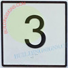 ELEVATOR FLOOR NUMBER 3 - ELEVATOR JAMB PLATE FLOOR 3