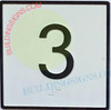 ELEVATOR FLOOR NUMBER 3 SIGN- ELEVATOR JAMB PLATE FLOOR 3 SIGN