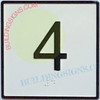 ELEVATOR FLOOR NUMBER 4 - ELEVATOR JAMB PLATE 4  -THE IRON LINE
