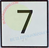 ELEVATOR FLOOR NUMBER 7 Signage- ELEVATOR JAMB PLATE FLOOR 7 Signage -THE IRON LINE
