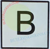 ELEVATOR FLOOR NUMBER B - ELEVATOR JAMB PLATE FLOOR B  -THE IRON LINE