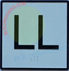 Elevator Floor Number LL  Safety Sign- Elevator JAMB Plate Floor Lower Level  Safety Sign -The Iron LINE