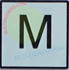 Elevator Floor Number M Sign- Elevator JAMB Plate Floor Mezzanine Sign -The Iron LINE