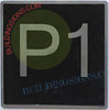 ELEVATOR FLOOR NUMBER P1  Safety Sign- ELEVATOR JAMB PLATE FLOOR parking 1  Safety Sign -THE IRON LINE