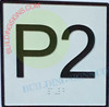 Elevator Floor Number P2  Safety Sign- Elevator JAMB Plate Floor P2  Safety Sign -The Iron LINE