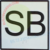 ELEVATOR FLOOR NUMBER SB  Safety Sign- ELEVATOR JAMB PLATE FLOOR SUB BASEMENT  Safety Sign -THE IRON LINE
