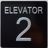 ELEVATOR FLOOR NUMBER  with Raised letters/Image & Grade 2 Braille - Includes Red Adhesive pad for Easy Installation - The sensation line (ELEVATOR NUMBER 2)