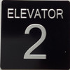 ELEVATOR FLOOR NUMBER SIGN with Raised letters/Image & Grade 2 Braille - Includes Red Adhesive pad for Easy Installation - The sensation line (ELEVATOR NUMBER 2)