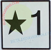 ELEVATOR FLOOR NUMBER STAR 1 Signage- ELEVATOR JAMB PLATE FLOOR STAR 1 Signage -THE IRON LINE