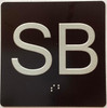 Elevator floor SUB BASEMENT SB  / jamb plate SUB BASEMENT SB  letters/Image & Grade 2 Braille - Includes Red Adhesive pad for Easy Installation - The Sensation line