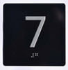 Elevator JAMB Plate with Braille - Elevator Floor Number Brush BLACK (7TH FLOOR )