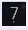 Elevator JAMB Plate with Braille - Elevator Floor Number Brush BLACK (7TH FLOOR )