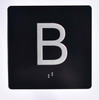 Elevator JAMB Plate with Braille - Elevator Floor Number Brush BLACK (B - BASEMENT )