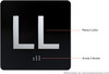 Elevator JAMB Plate with Braille - Elevator Floor Number Brush BLACK (LL -Lower Level)