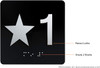Elevator JAMB Plate with Braille - Elevator Floor Number Brush BLACK (STAR 1 )-The sensation line