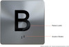 Elevator JAMB Plate with Braille - Elevator Floor Number Brush SILVER (B- Basement )