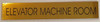 Elevator Machine Room Sign - Gold Background With Self Adhesive Sticker For Indoor Use