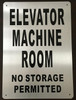 Elevator Machine Room Signage Potere d'argento Line