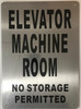 Elevator Machine Room  Safety Sign Potere d'argento Line