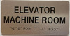 ELEVATOR MACHINE ROOM  with Raised letters/Image & Grade 2 Braille - Includes Red Adhesive pad for Easy Installation - The park Ave Line