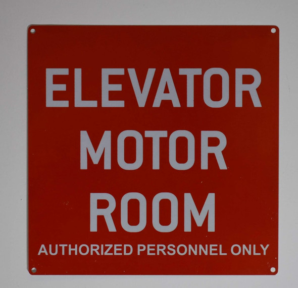 Elevator Motor Room Sign