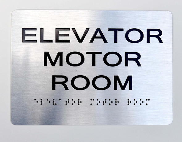 Elevator Motor Room Sign Braille Sign with Raised Tactile Graphics and Letters- The Sensation line