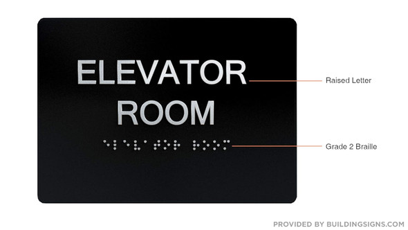 Elevator Room Sign Black The Sensation line