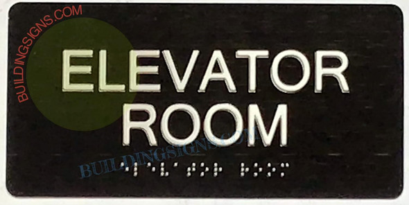 ELEVATOR ROOM  Braille  with Raised Tactile Graphics and Letters -The Sensation line