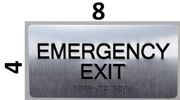 Emergency EXIT Sign Silver-Tactile Touch Braille Sign - The Sensation line