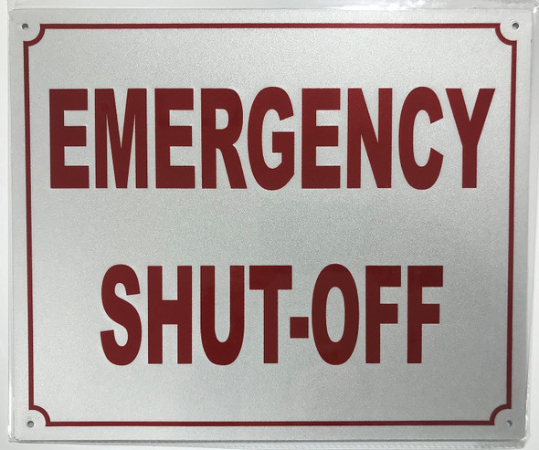 Emergency Shut Off Sign