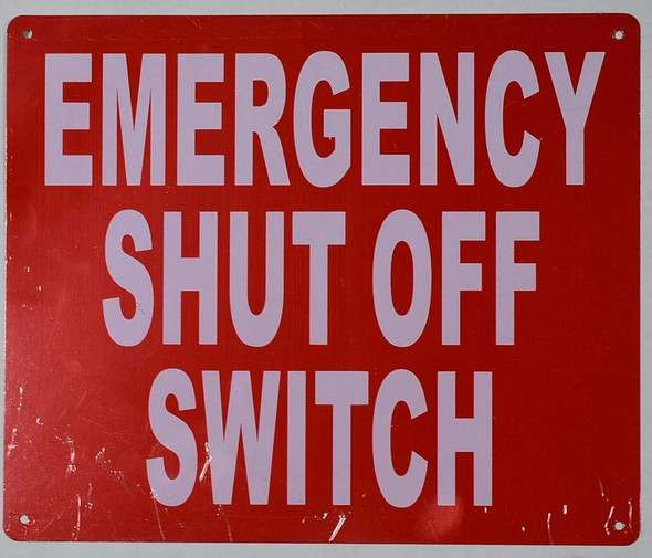 Emergency Shut-Off Switch Sign