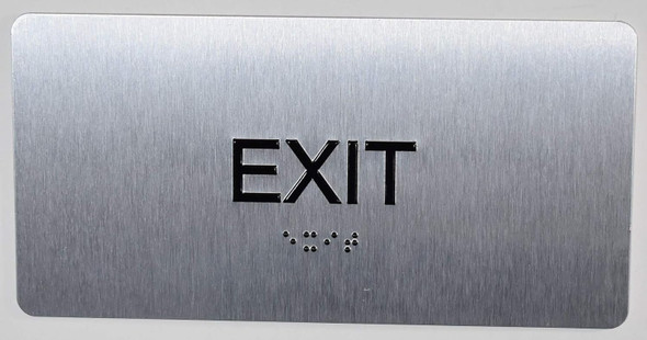 EXIT Sign Silver-Tactile Touch Braille Sign - The Sensation line