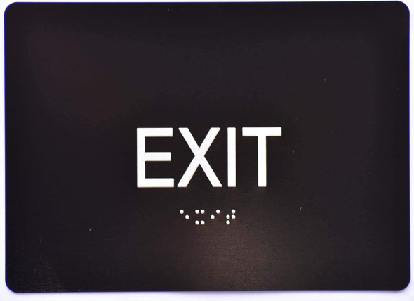 EXIT  with braille and raised letters --The Sensation line