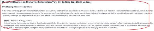 elevator inspection frame nyc
