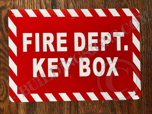 Fire Dept. Key Sign -Zebra Line