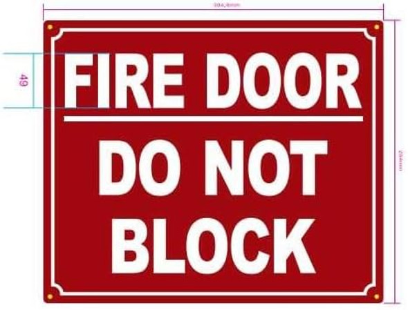 Fire door do not block sign