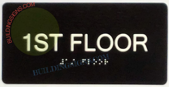1ST FLOOR SIGN Braille Sign with Raised Tactile Graphics and Letters -The Sensation line Sign