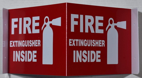 Fire Extinguisher Inside Sign 3D Projection Sign/Fire Extinguisher Inside Sign Hallway Sign -Les Deux cotes line