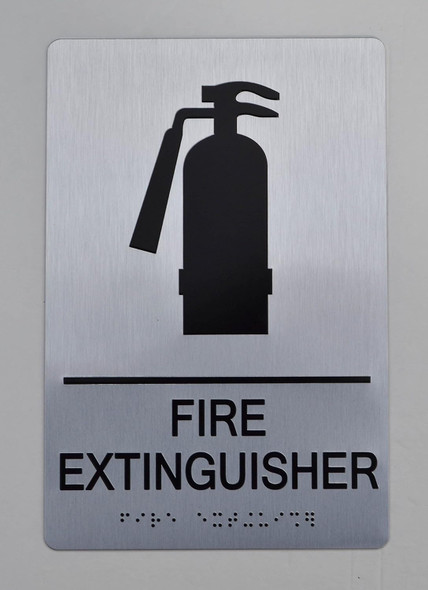Fire Extinguisher Sign -Tactile Touch Braille Sign with Raised Letters - The Sensation line