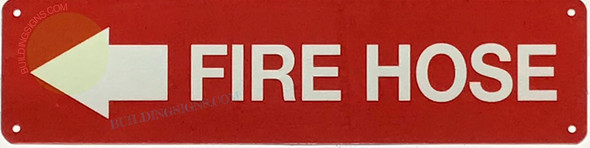 FIRE HOSE LEFT ARROW SIGN, Fire Safety Sign