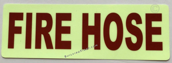 FIRE HOSE SIGN, Glow In The Dark Decals
