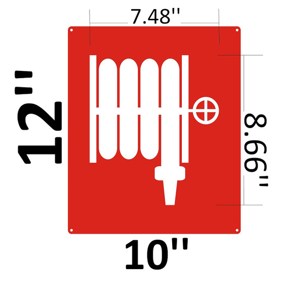 FIRE HOSE SYMBOL sign 10x12 Red Reflective !!!