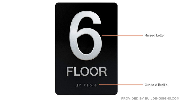 Floor Number Sign -6TH Floor Sign The Sensation line