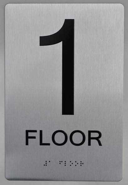 Floor Number  Tactile Graphics Grade 2 Braille Text With Raised Letters Aluminum, Safety  For Office, School Hospital,Brush Silver