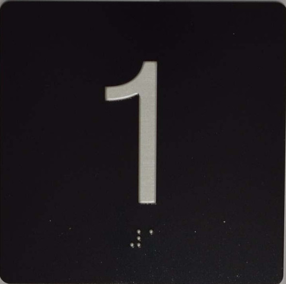 elevator floor 1 sign elevator jamb plate 1 black
