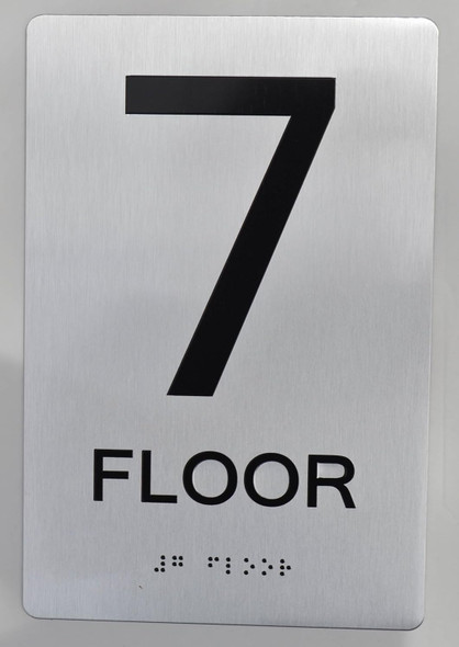 Floor Number  Tactile Graphics Grade 2 Braille Text With Raised Letters Aluminum, Safety  For Office, School Hospital,Brush Silver