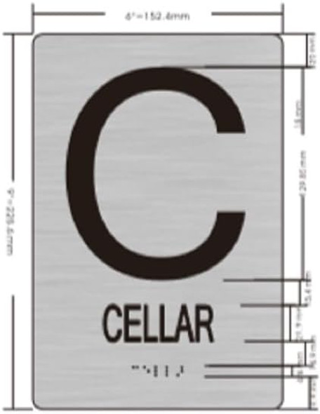Floor Number Sign Tactile Graphics Grade 2 Braille Text With Raised Letters Aluminum, Safety Sign For Office, School Hospital,Brush Silver
